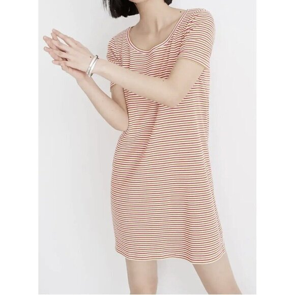 Madewell Dresses & Skirts - Madewell Swingy Tee Dress Size Small Striped T-Shirt Ribbed Jersey Cotton‎ S/S